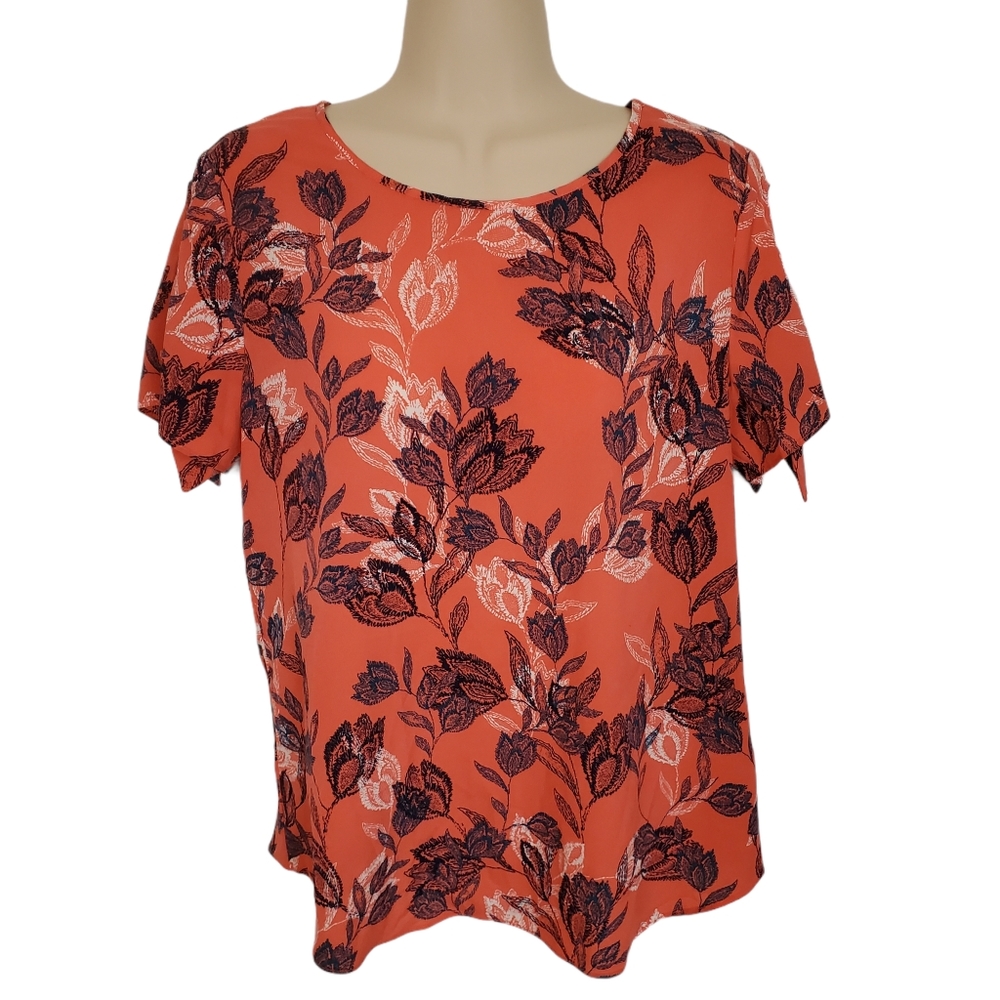 Banana Republic Floral Short Sleeve Blouse